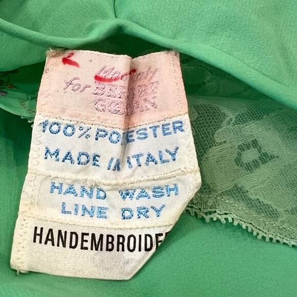 Vintage Bergdorf Goodman Hand-Embroidered Nightgown Italy Size 38 NWT - Picture 6 of 10